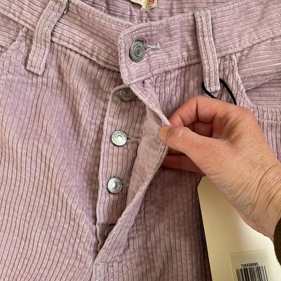 Levi’s NWT Ribcage Straight Ankle Corduroy Pants Pebble Keepsake Lilac 29 x 29 - Picture 8 of 14